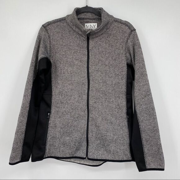 MARC NEW YORK Andrew Marc Herringbone Sleeve Fleece Lined Full Zip Jacket - Picture 1 of 14